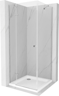 Mexen Roma cabine de douche à charnière 80 x 80 cm, transparent, chrome + receveur Plat - 854-080-080-01-00-4010