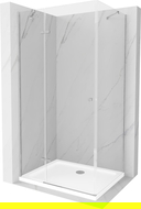 Mexen Roma cabine de douche pivotante 90 x 80 cm, transparent, chrome + receveur plat - 854-090-080-01-00-4010