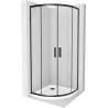 Mexen Rio cabine de douche semi-circulaire 90 x 90 cm, transparente, noire + receveur Flat, blanc - 863-090-090-70-00-4110B