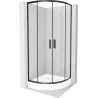 Cabine de douche Mexen Rio demi-ronde 70 x 70 cm, transparente, noire + receveur Rio, blanc - 863-070-070-70-00-4710