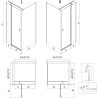 Mexen Mist T cabine de douche battante droite 95 x 90 cm, cadre noir, noire - 8A4T-095-090-70-70-P