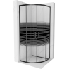 Cabine de douche Mexen Rio semi-circulaire 70 x 70 cm, rayures, noire - 863-070-070-70-20