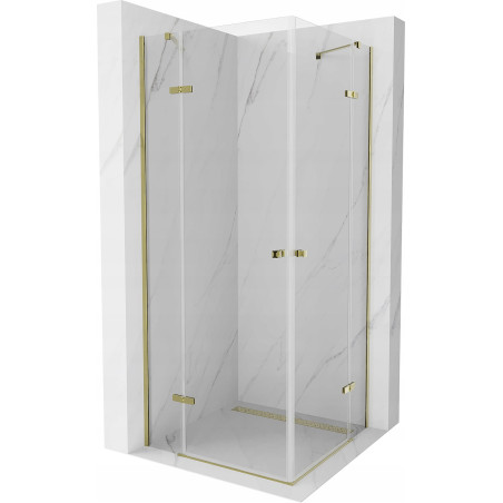 Mexen Roma Double cabine de douche pivotante 80 x 80 cm, transparent, or - 854-080-080-50-00-02