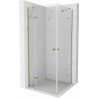 Mexen Roma Duo cabine de douche pivotante 90 x 90 cm, transparente, dorée - 854-090-090-50-00-02