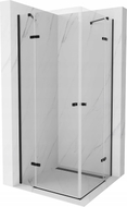 Mexen Roma Cabine de douche battante Duo 80 x 80 cm, transparente, noire - 854-080-080-70-00-02