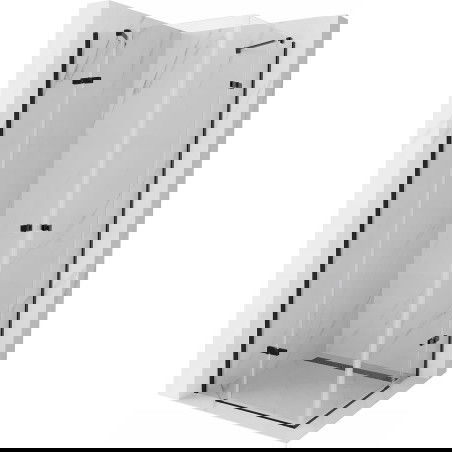 Mexen Roma Duo cabine de douche pivotante 100 x 100 cm, transparent, noir - 854-100-100-70-00-02