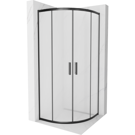 Mexen Rio cabine de douche demi-circulaire 70 x 70 cm, dépoli, noir - 863-070-070-70-30