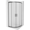 Mexen Rio cabine de douche semi-circulaire 80 x 80 cm, givre, noir - 863-080-080-70-30