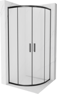 Mexen Rio cabine de douche semi-circulaire 80 x 80 cm, givre, noir - 863-080-080-70-30