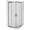 Kabine de douche Mexen Rio semi-circulaire 90 x 90 cm, givré, noir - 863-090-090-70-30