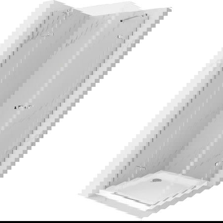 Mexen Roma Duo cabine de douche pivotante 100 x 100 cm, transparent, chrome + receveur Plat - 854-100-100-01-02-4010