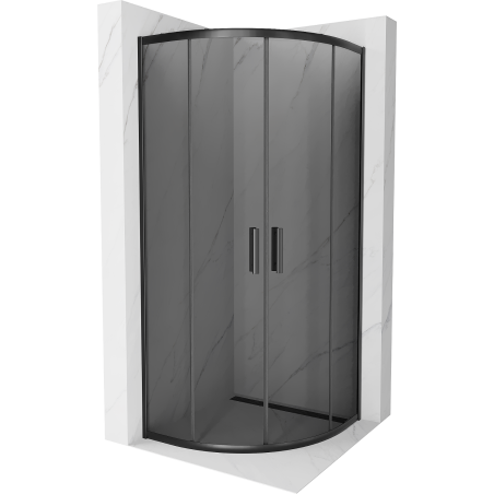 Mexen Rio cabine de douche semi-circulaire 70 x 70 cm, graphite, noire - 863-070-070-70-40