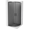 Cabine de douche Mexen Rio semi-circulaire 70 x 70 cm, graphite, noir - 863-070-070-70-40