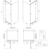 Mexen Lunar T cabine de douche pivotante à droite 110 x 110 cm, transparent, chrome - 834T-110-110-01-00-P