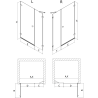 Mexen Lunar-B porte de douche pivotantes à droite 140 cm, transparent, chrome - 832S-140-050-01-00-P