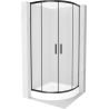 Mexen Rio cabine de douche semi-circulaire 70 x 70 cm, givre, noir + receveur de douche Rio, blanc - 863-070-070-70-30-4710