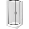 Mexen Rio cabine de douche semi-circulaire 90 x 90 cm, givrée, noire + receveur de douche, blanc - 863-090-090-70-30-4710