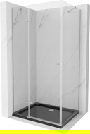 Mexen Roma cabine de douche pivotante 120 x 80 cm, transparente, chrome + receveur plat, noir - 854-120-080-01-00-4070