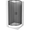 Mexen Rio cabine de douche semi-circulaire 80 x 80 cm, graphite, noir + receveur Rio, blanc - 863-080-080-70-40-4710