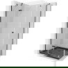 Mexen Roma cabine de douche pivotante 80 x 100 cm, transparent, noir + receveur Plat, noir - 854-080-100-70-00-4070B
