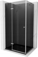 Mexen Roma cabine de douche pivotante 90 x 120 cm, graphite, chrome + receveur Plat, noir - 854-090-120-01-40-4070