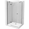 Mexen Roma cabine de douche pivotante 70 x 120 cm, transparente, noire + receveur Flat, blanc - 854-070-120-70-00-4010B
