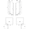 Porte de douche pivotante droite Mexen Lunar 85 cm, transparent, chrome - 834-085-000-01-00-P