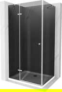 Mexen Roma cabine de douche pivotante 70 x 90 cm, graphite, chrome + receveur plat, blanc - 854-070-090-01-40-4010