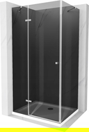 Mexen Roma cabine de douche pivotante 120 x 70 cm, graphite, chrome + receveur plat, blanc - 854-120-070-01-40-4010