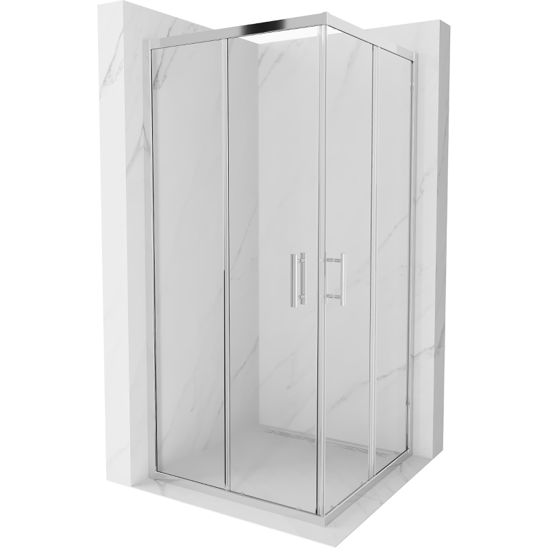 Cabine de douche carrée Mexen Rio 90 x 90 cm, transparent, chrome - 860-090-090-01-00