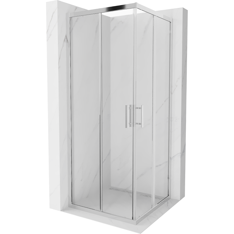 Mexen Rio cabine de douche carrée 80 x 80 cm, transparent, chrome - 860-080-080-01-00
