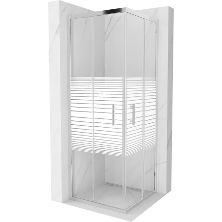 Mexen Rio cabine de douche carrée 70 x 70 cm, rayures, chrome - 860-070-070-01-20