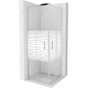 Mexen Rio cabine de douche carrée 70 x 70 cm, bandes blanches, chrome - 860-070-070-01-20
