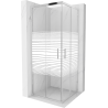 Mexen Rio cabine de douche carrée 80 x 80 cm, bandes, chrome - 860-080-080-01-20