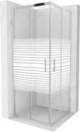Mexen Rio cabine de douche carrée 80 x 80 cm, bandes, chrome - 860-080-080-01-20