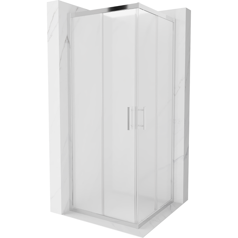 Cabine de douche carrée Mexen Rio 80 x 80 cm, givrée, chrome - 860-080-080-01-30