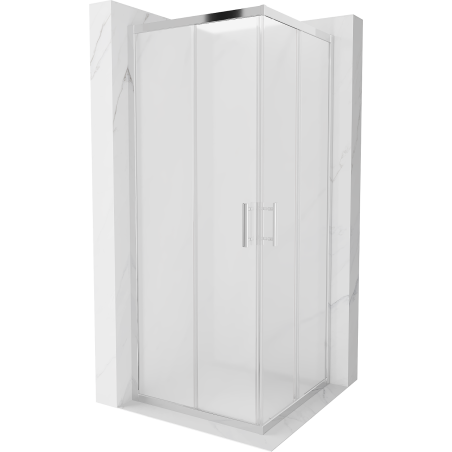 Cabine de douche carrée Mexen Rio 80 x 80 cm, givrée, chrome - 860-080-080-01-30