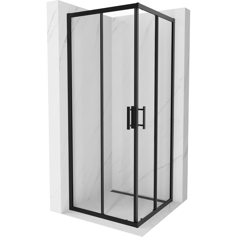 Mexen Rio cabine de douche carrée 80 x 80 cm, transparent, noir - 860-080-080-70-00