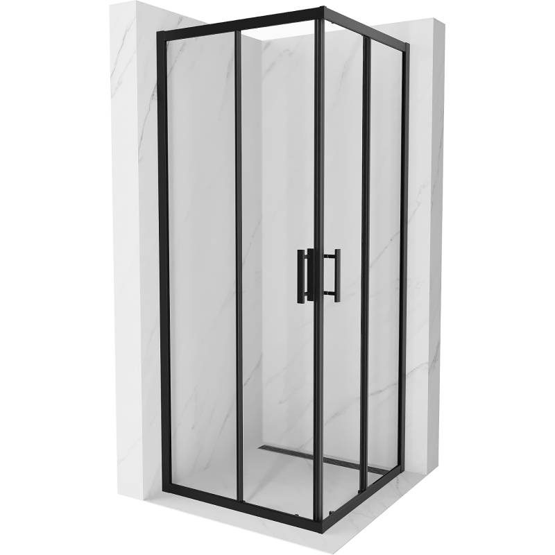 Mexen Rio cabine de douche carrée 80 x 80 cm, transparente, noire - 860-080-080-70-00
