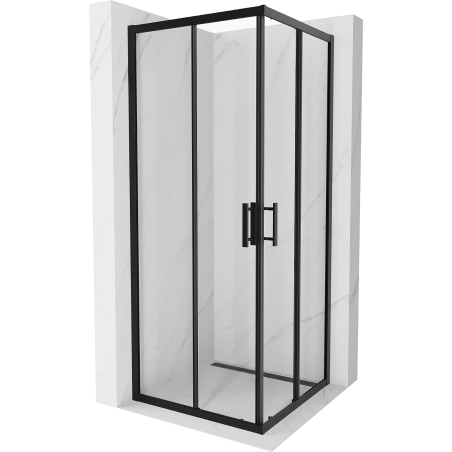Mexen Rio cabine de douche carrée 80 x 80 cm, transparente, noire - 860-080-080-70-00