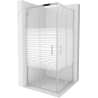 Mexen Rio cabine de douche carrée 90 x 90 cm, bandes, chrome - 860-090-090-01-20