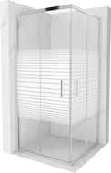 Mexen Rio cabine de douche carrée 90 x 90 cm, bandes, chrome - 860-090-090-01-20