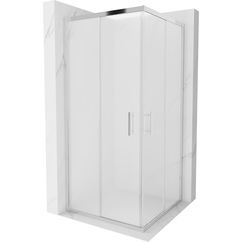 Cabine de douche carrée Mexen Rio 90 x 90 cm, dépoli, chrome - 860-090-090-01-30
