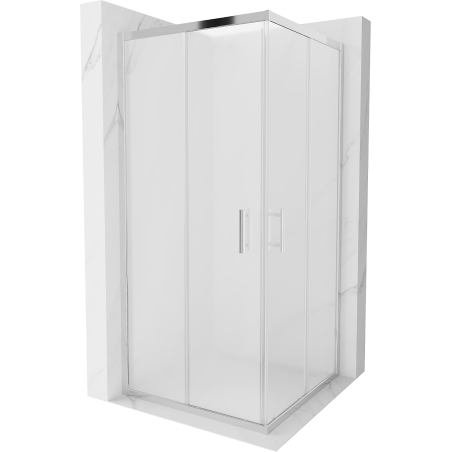 Cabine de douche carrée Mexen Rio 90 x 90 cm, dépoli, chrome - 860-090-090-01-30