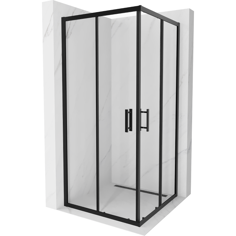 Mexen Rio cabine de douche carrée 90 x 90 cm, transparente, noire - 860-090-090-70-00