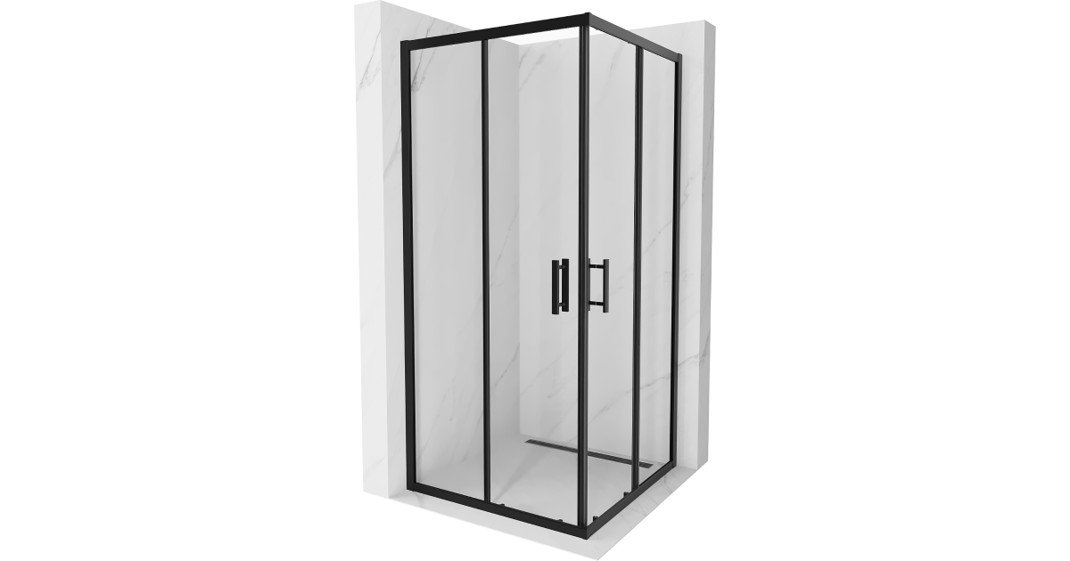 Mexen Rio cabine de douche carrée 90 x 90 cm, transparente, noire - 860-090-090-70-00
