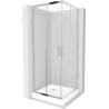Mexen Rio cabine de douche carrée 80 x 80 cm, transparent, chrome + receveur, blanc - 860-080-080-01-00-4510