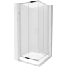 Mexen Rio cabine de douche carrée 80 x 80 cm, givre, chrome + receveur, blanc - 860-080-080-01-30-4510