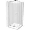 Mexen Rio cabine de douche carrée 80 x 80 cm, givre, chrome + receveur Rio, blanc - 860-080-080-01-30-4510
