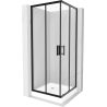 Mexen Rio cabine de douche carrée 80 x 80 cm, transparent, noir + receveur, blanc - 860-080-080-70-00-4510